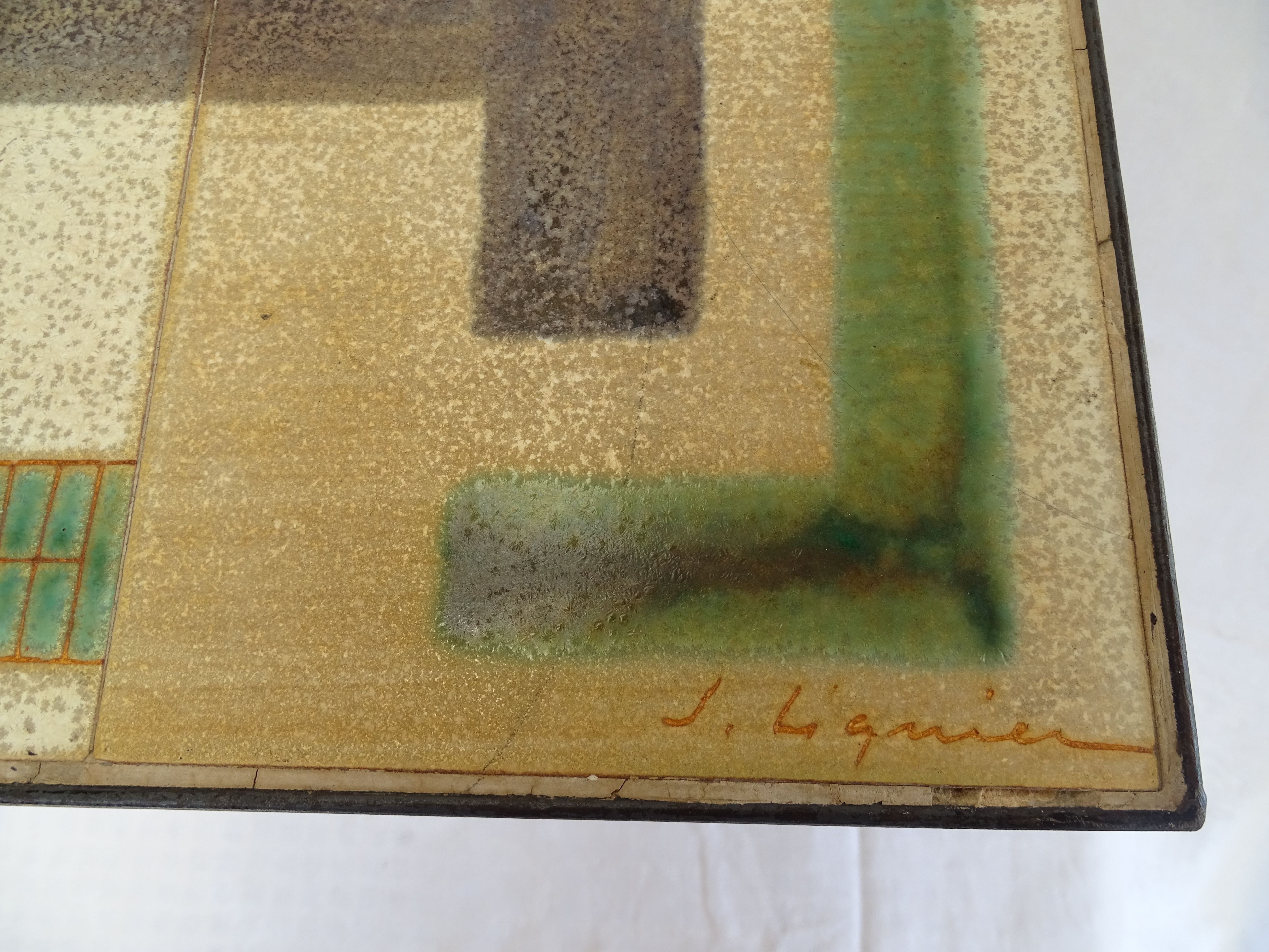 Side table in earthenware signed by Jacques Lignier, Vallauris, 1960
