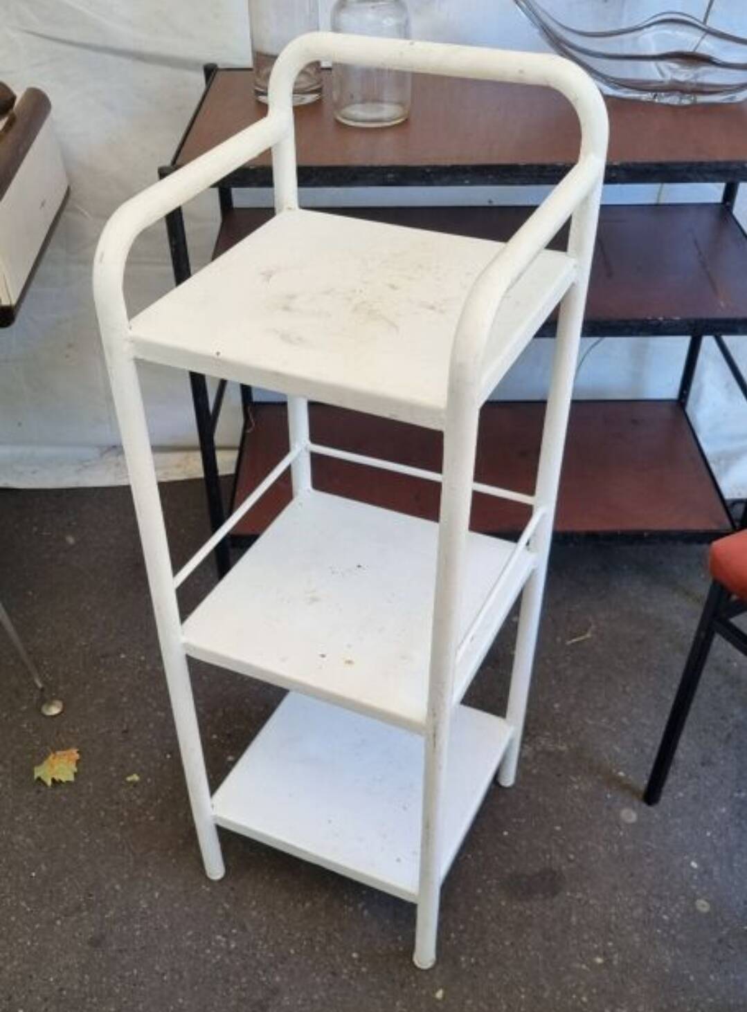 50s metal bedside table