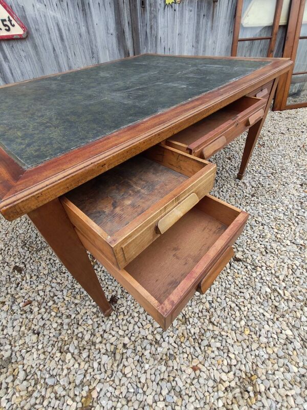 Bureau vintage double face en acajou