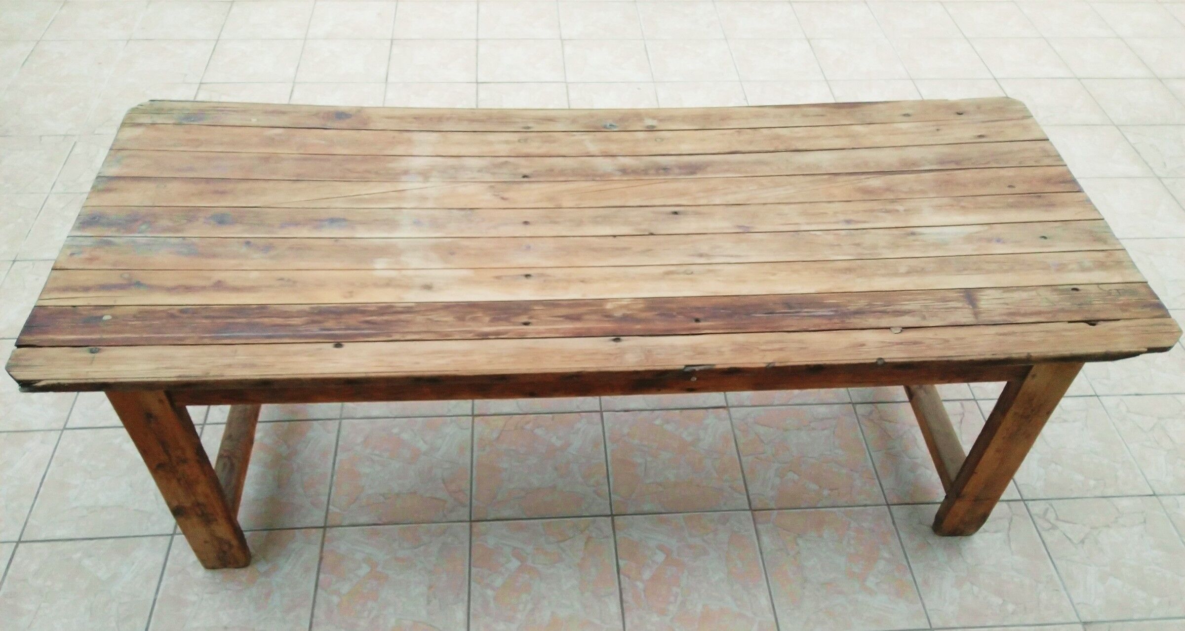 19th century larch farm table