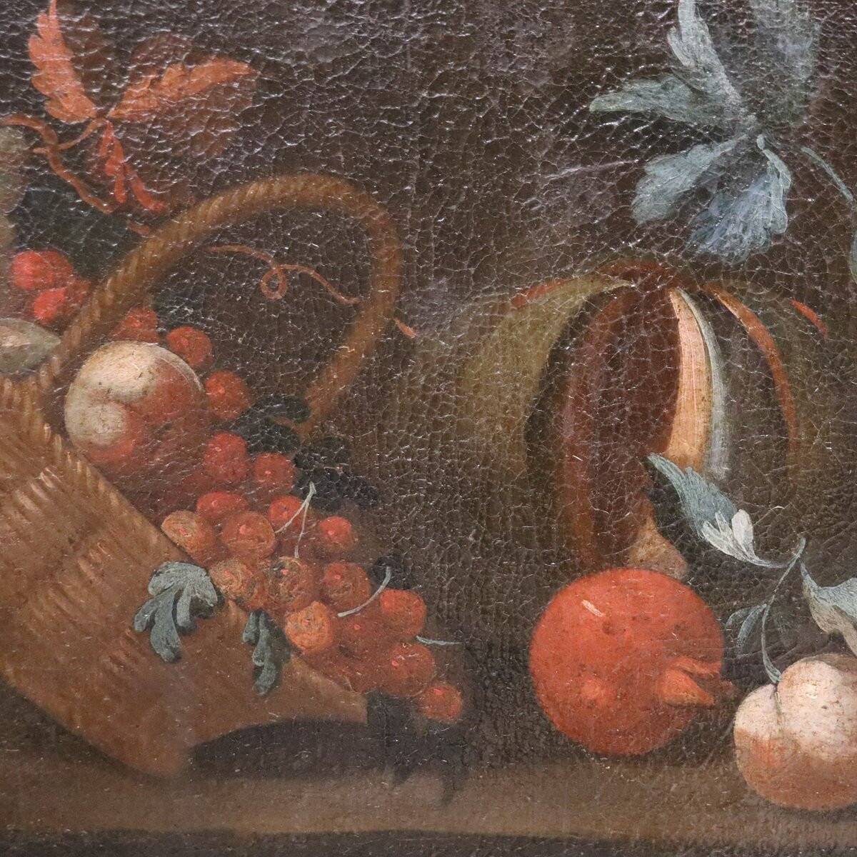 Oil painting on canvas, still life, Italy 18th century