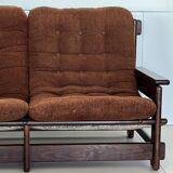 Scandinavian two-seater oak sofa, 1960s