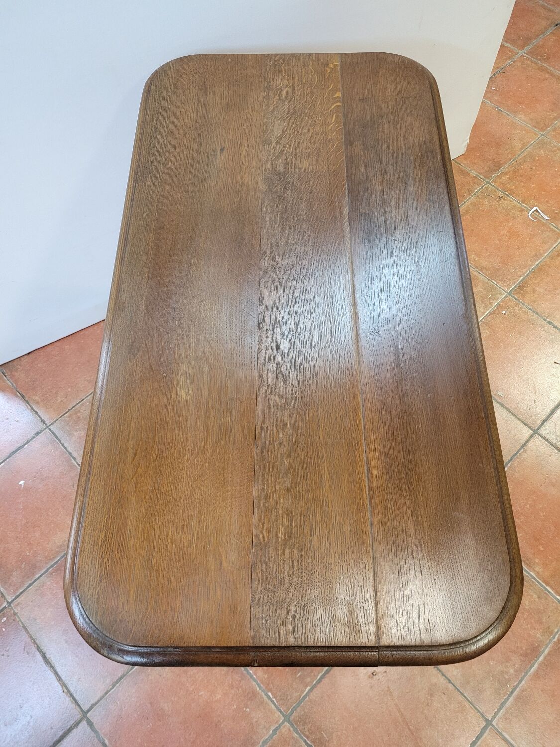 Antique bistro table with oak top