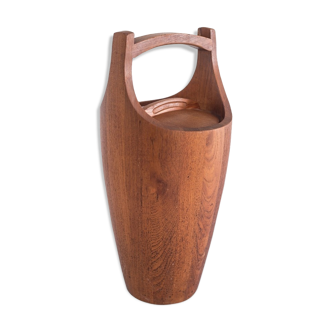 Danish ice bucket made of solid teak in the 1960s