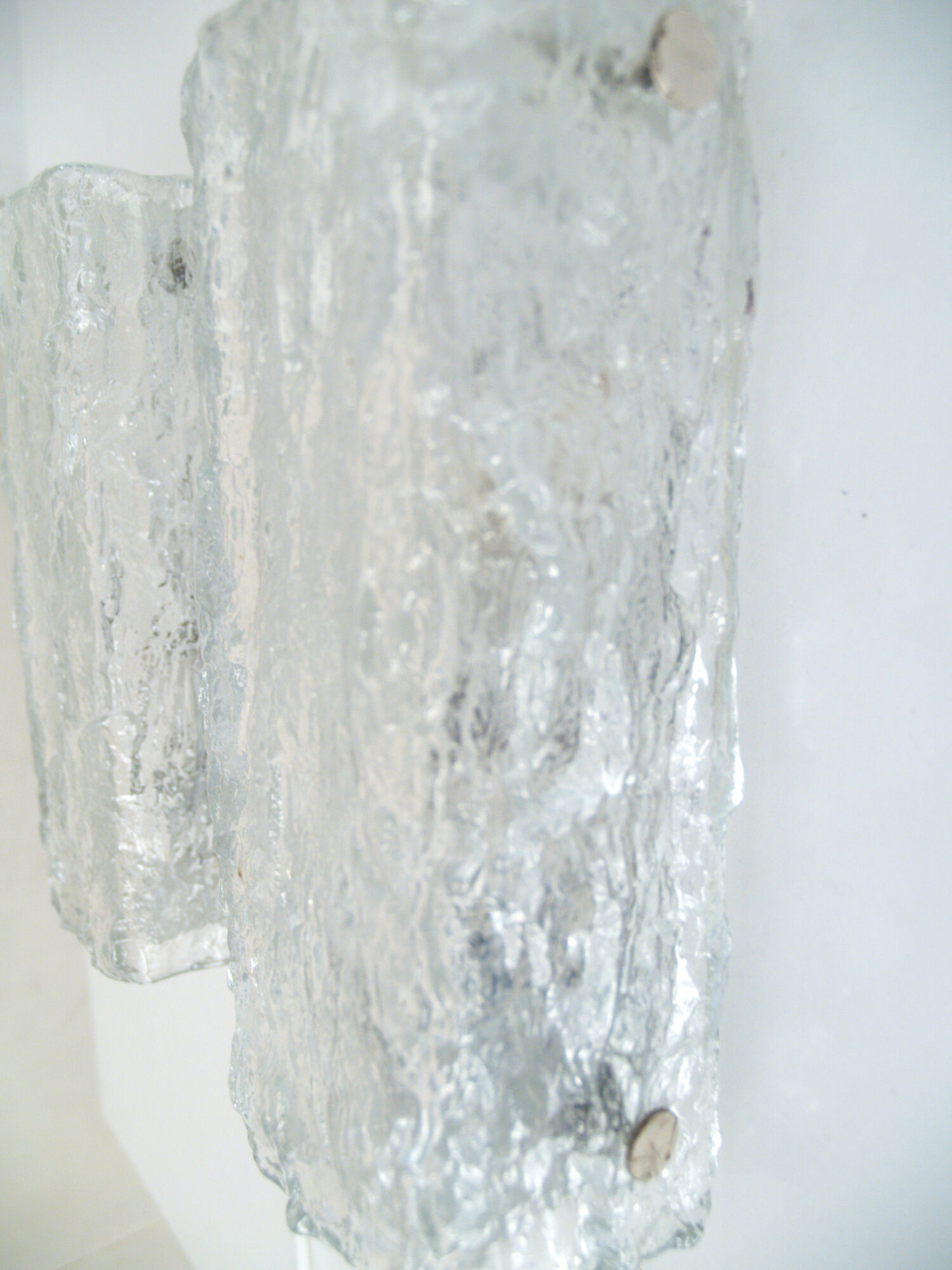 Mid-century ice glass wall sconces from kaiser idell / kaiser leuchten, 1960s, set of 2