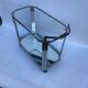 Romeo Rega Chrome Bar Cart Drinks Trolley Table Glass Hollywood Regency
