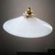 Old pendant lamp in white opaline Art Deco 1930 Ø 25 cm