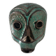 Glazed terracotta face mask tribal art 1980s