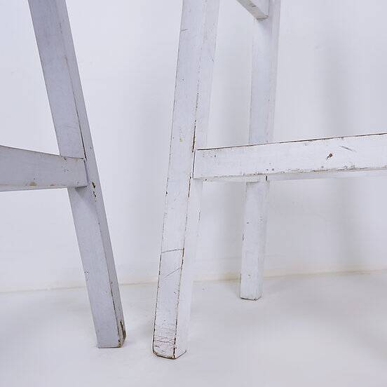 Ensemble de 3 tabourets de bar en jonc avec cadre en bois