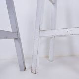 Set of 3 wood framed rush seat bar stools