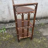 Vintage rattan corner shelf 87 cm