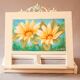 Wooden lectern with hand-painted flowers. easel. book stand.