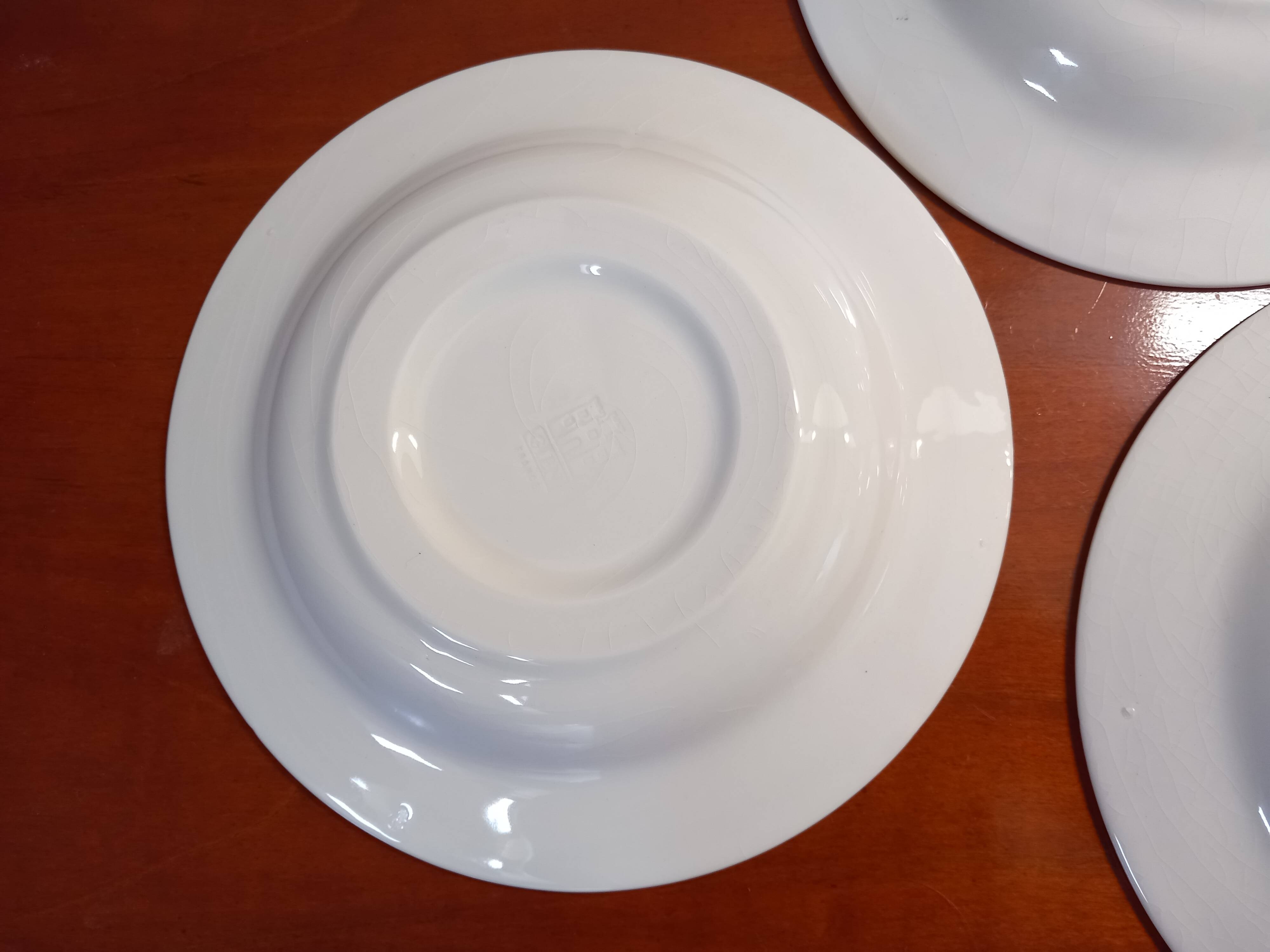 Set of 4 deep plates, Gien earthenware.