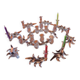 Glass table runner by A. Vialas – Vintage crystal centerpiece