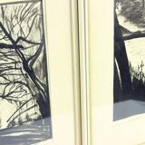 Set Of 2 Paintings On Paper, Signed Sestak 1972