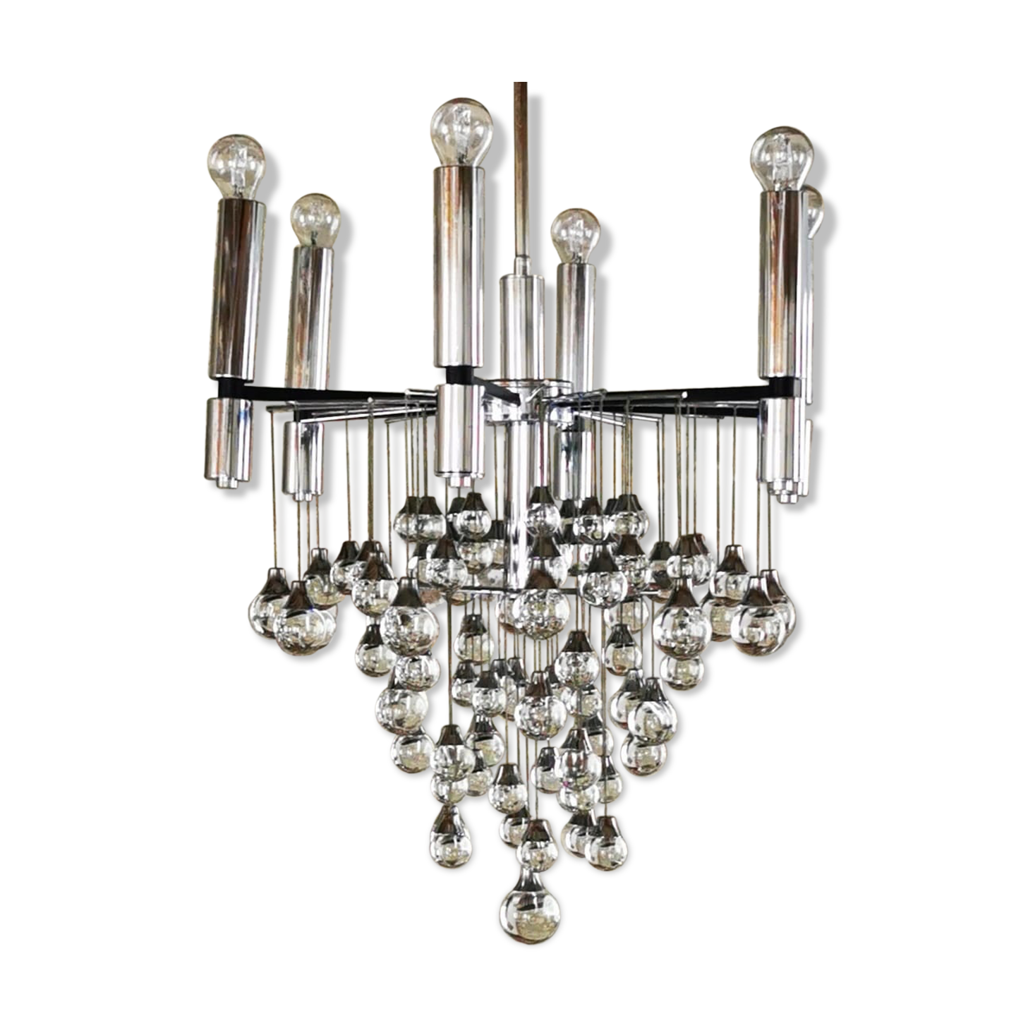 Murano 79-drop glass chandelier, circa 1965