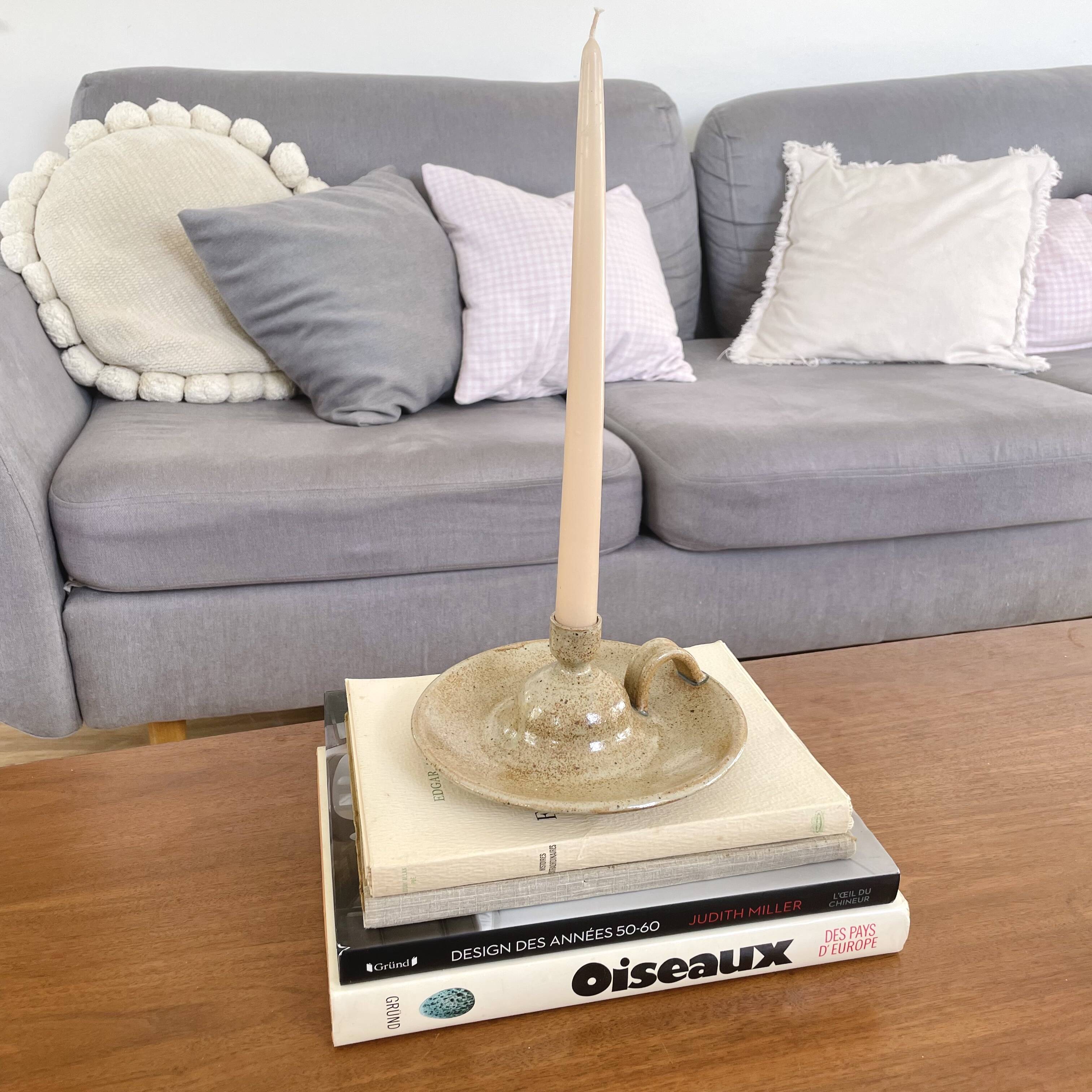 Stoneware candle holder