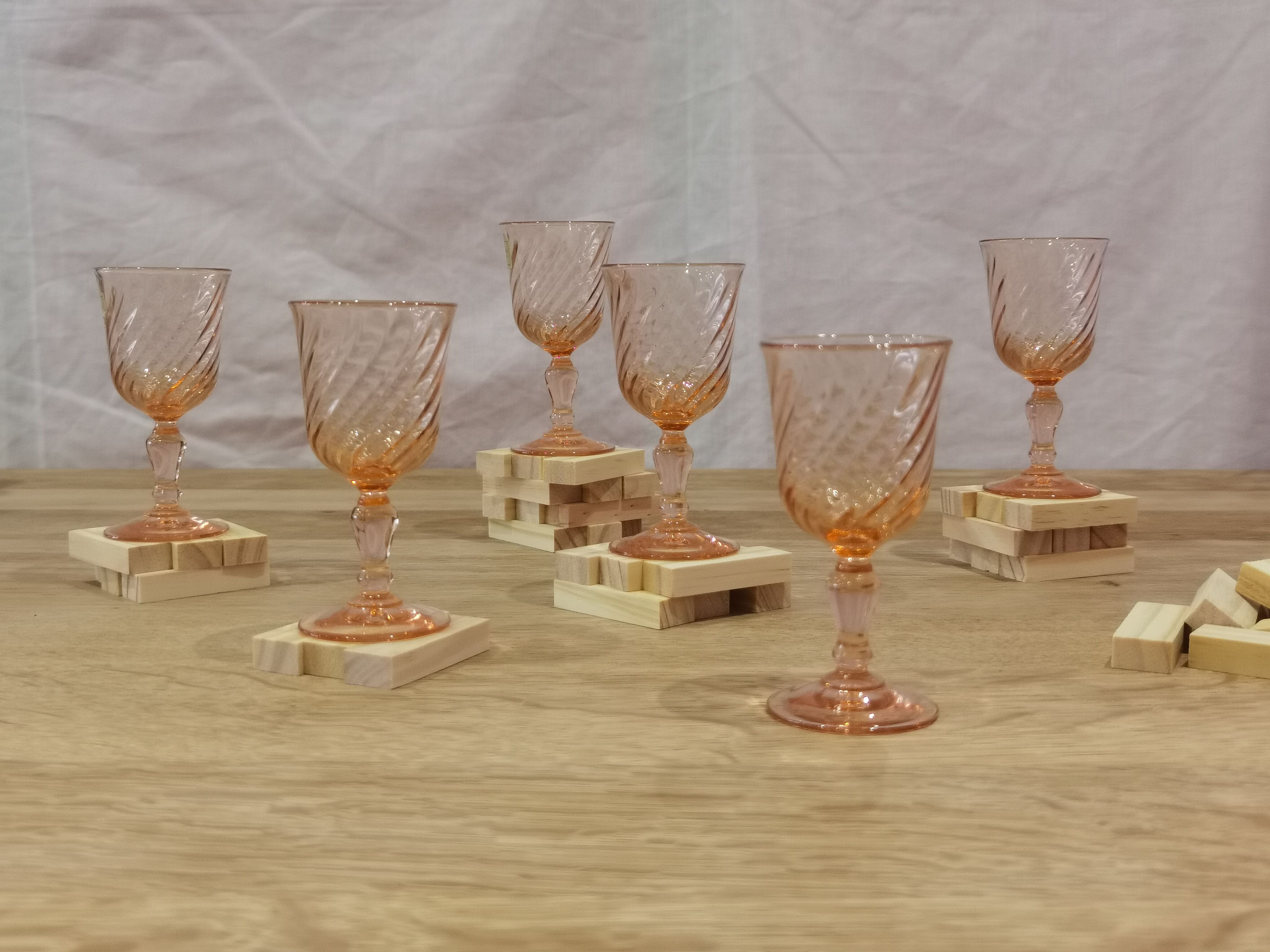 Set of 6 Luminarc Rosaline liqueur/port glasses
