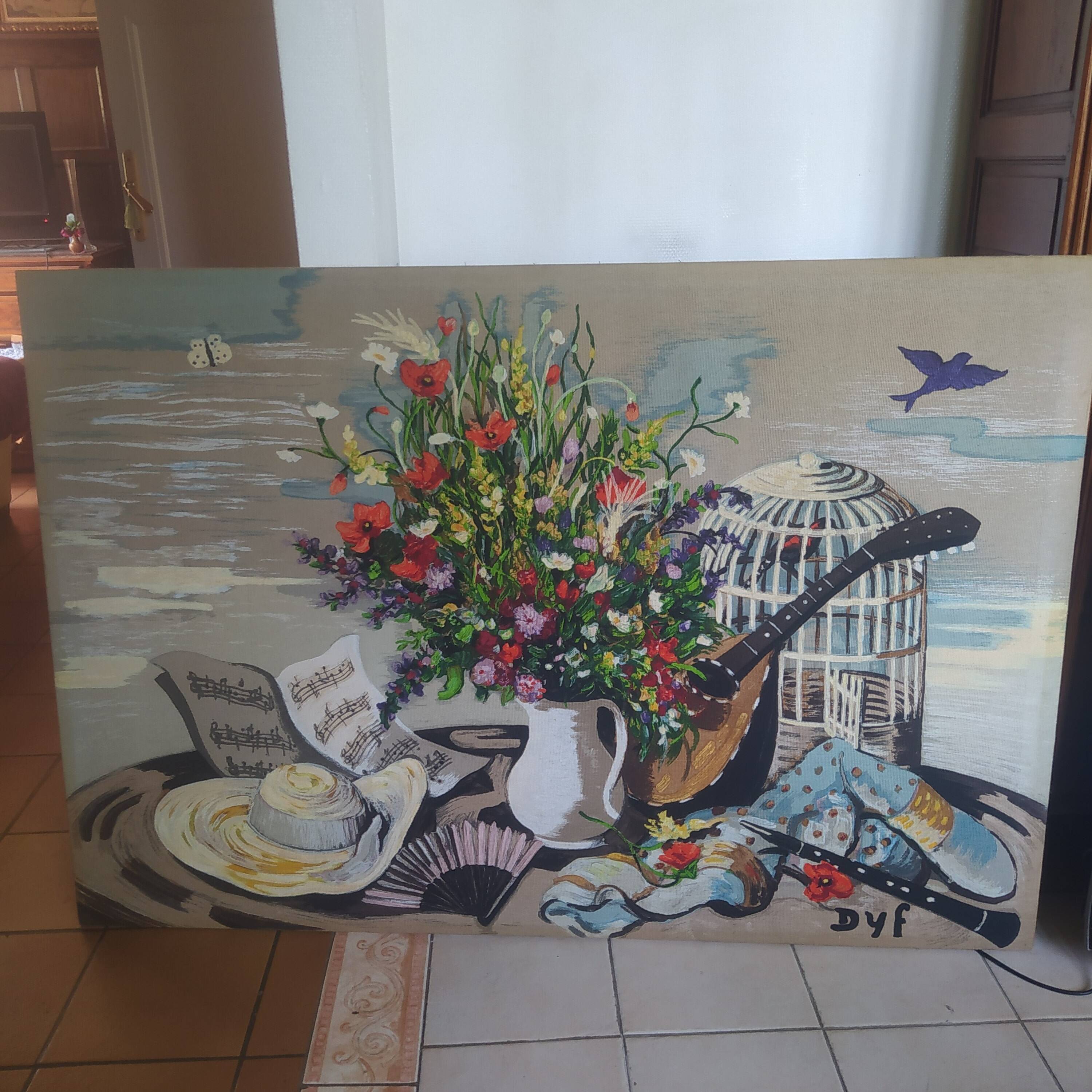 large tapestry 1950/1960 signed Dyf (Marcel Dreyfus)