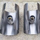 Pair of UFO wall lamps, brushed aluminum, vintage, 70s