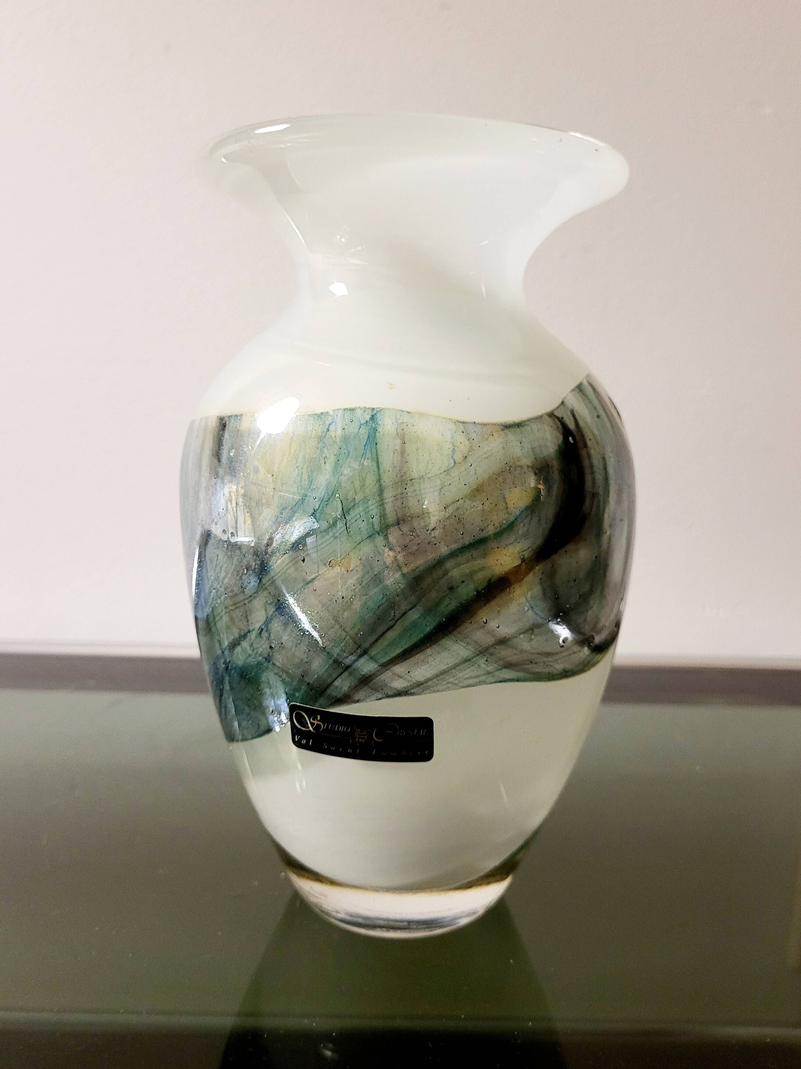 Vase en cristal Val Saint Lambert numéroté SK L 1992, Liège, années 1990