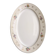 Vintage oval plate Salins model Simone beige with flowers