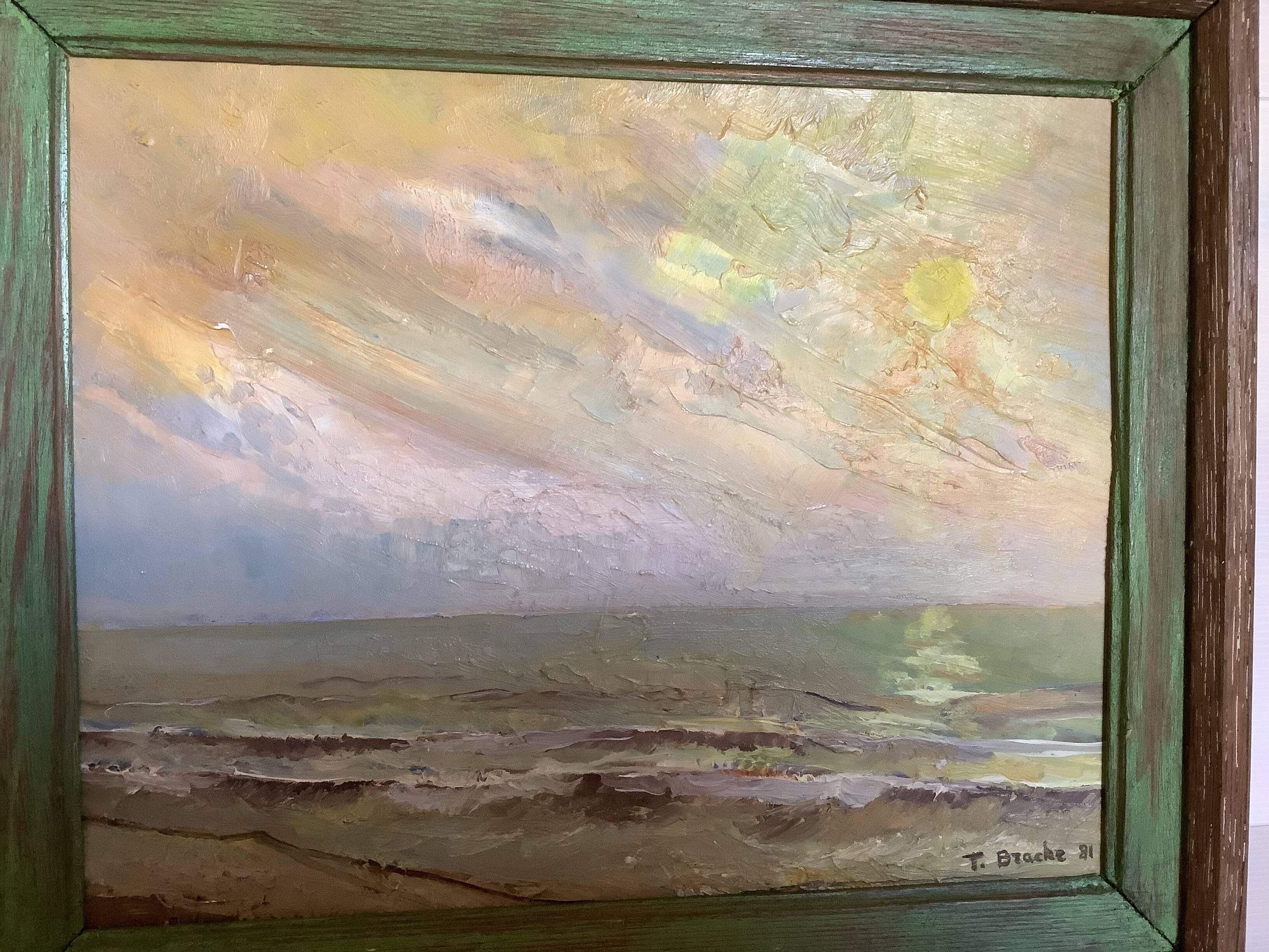 Signed marine painting on hardboard