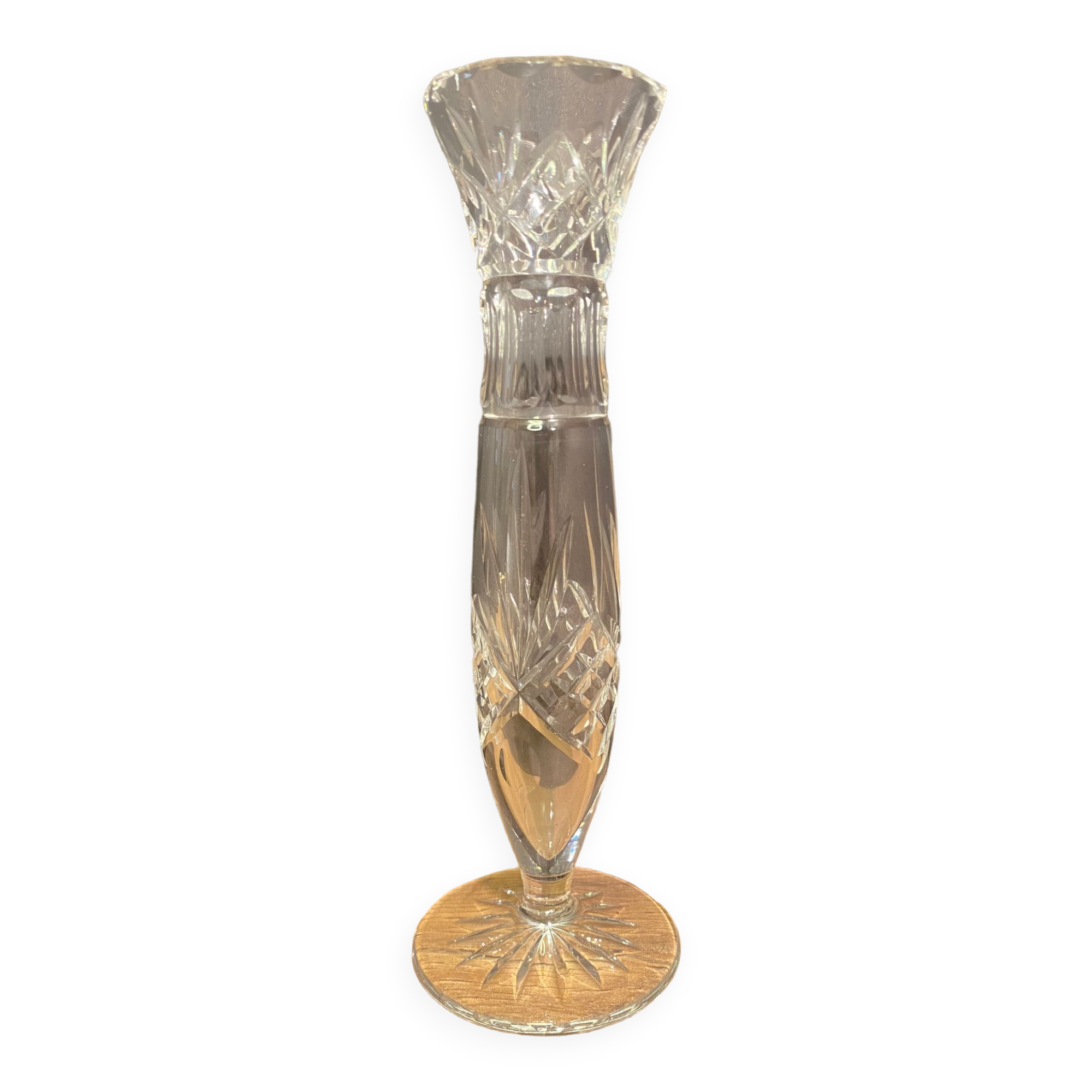 Cut crystal soliflore vase
