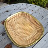 Rattan and brass basket