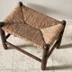 Stool bench wood and straw vintage bohemian spirit