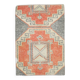 Tapis vintage orange et gris de petite taille 2x3
