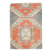 2x3 Orange & Grey Small Size Vintage Rug