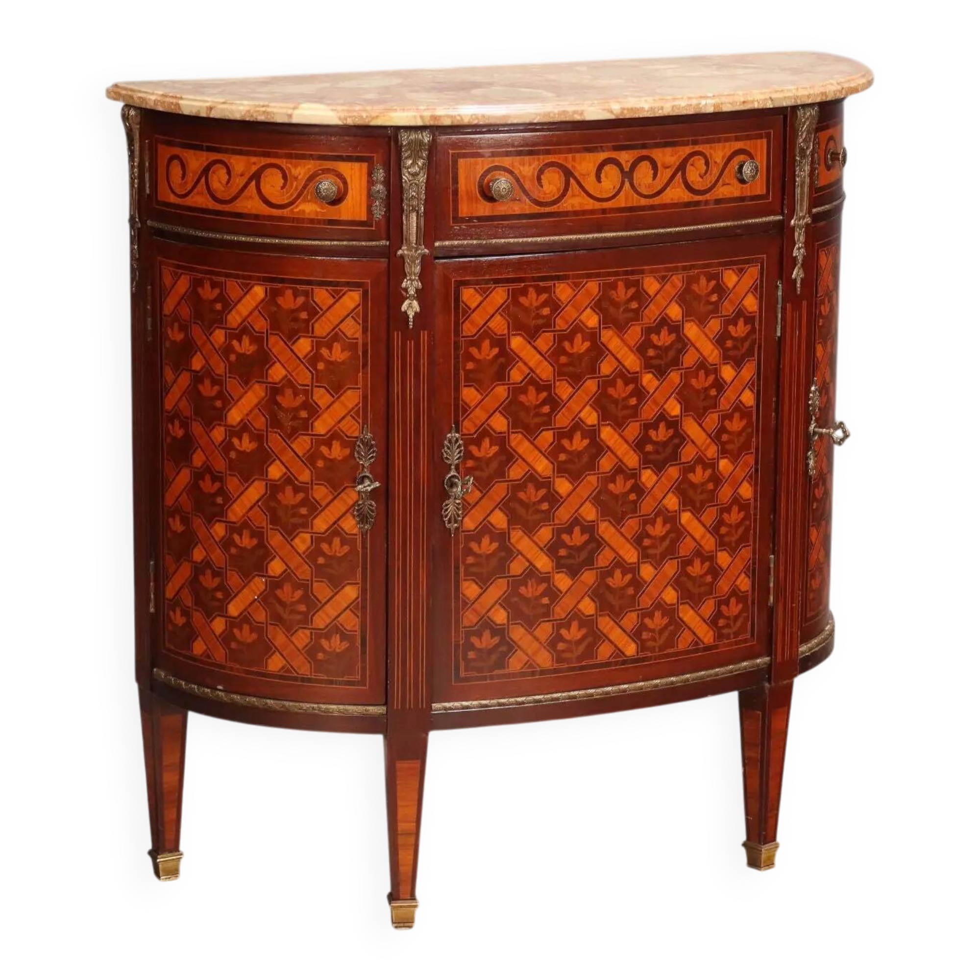 Buffet demi-lune ancien de style néoclassique XXe siècle