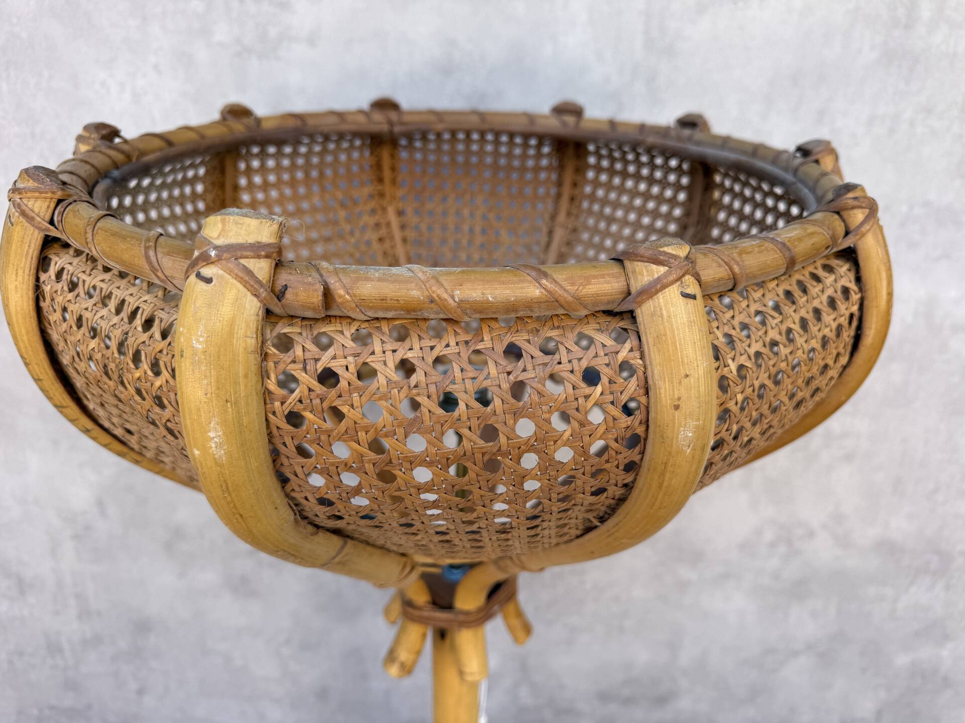 1960s Rattan Living Room Lamp from France