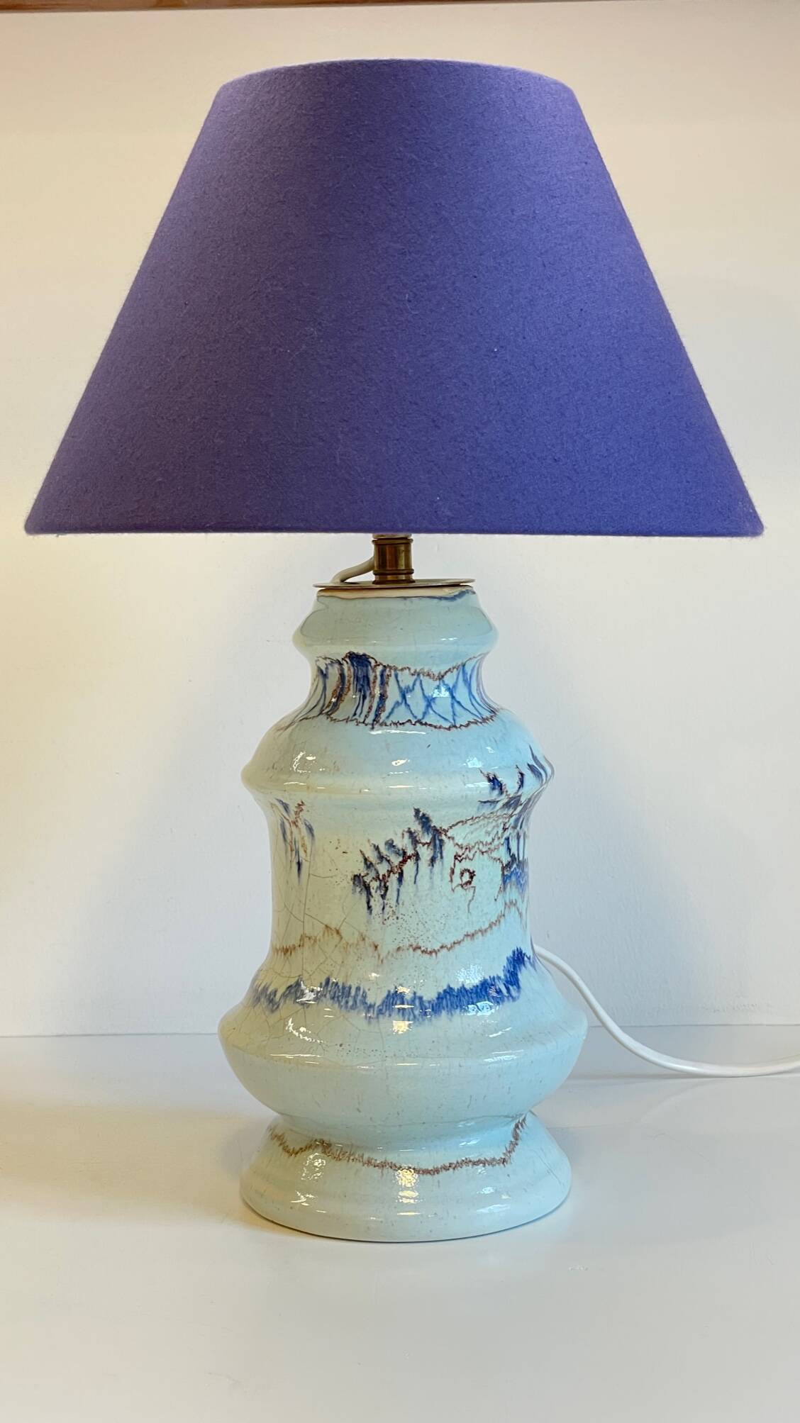 Chic blue ceramic vintage lamp