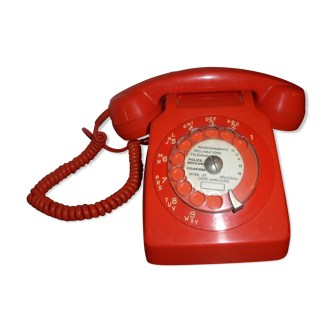 Téléphone Socotel à cadran orange, 1970