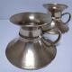 Pair of vintage solid brass hand candlesticks