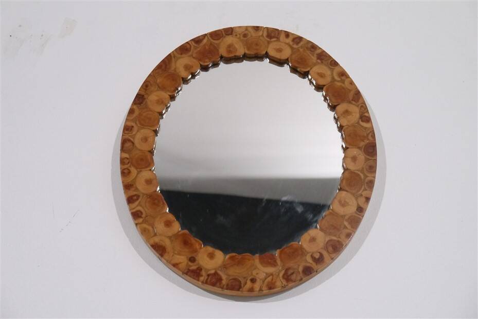 Vintage Scandinavian wooden mirror 1960