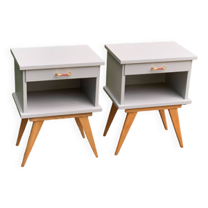 Paire de chevets pieds