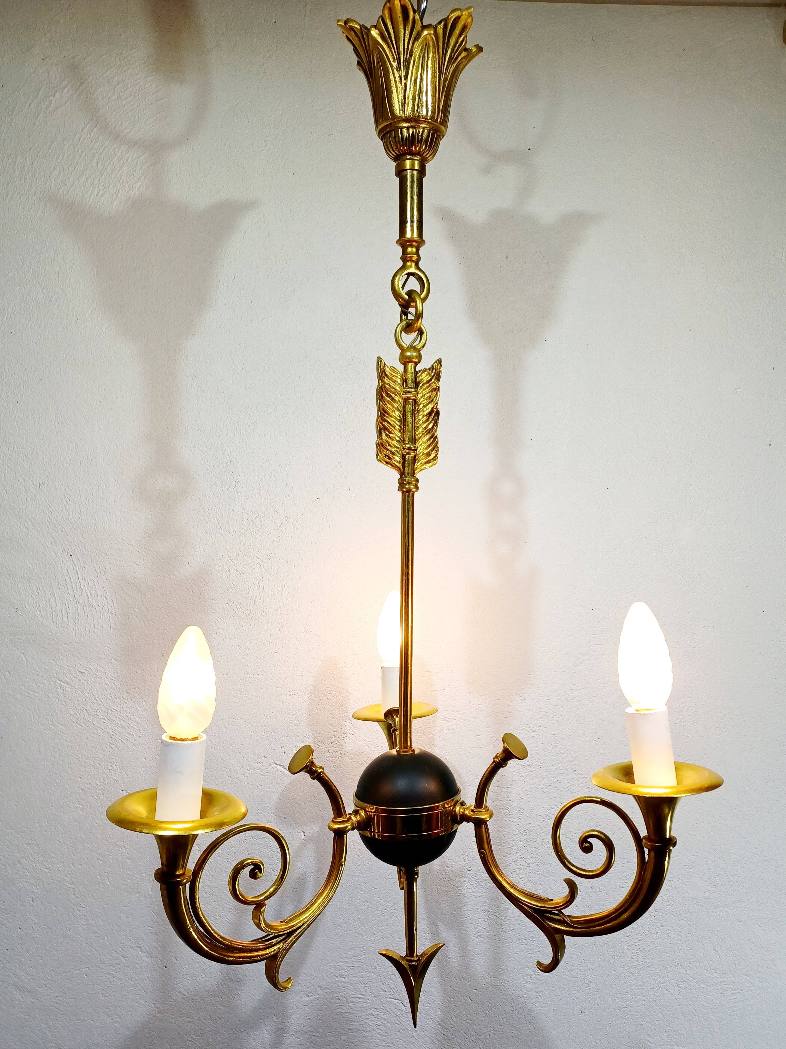 Empire Arrow Chandelier 3 Lights Bronze