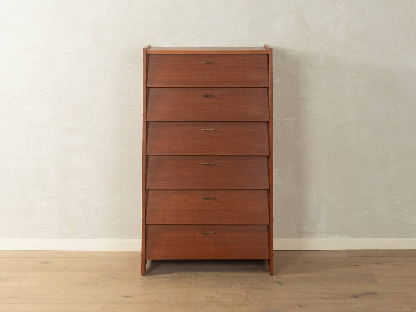 Classic shoe cabinet from the 1960s with brass handles
