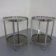 Mid-Century Glass & Metal Serving Bar Carts, 1960s, Set of 2
