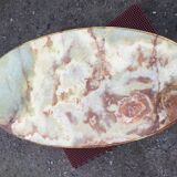 Vintage brass coffee table and oval alabaster top.