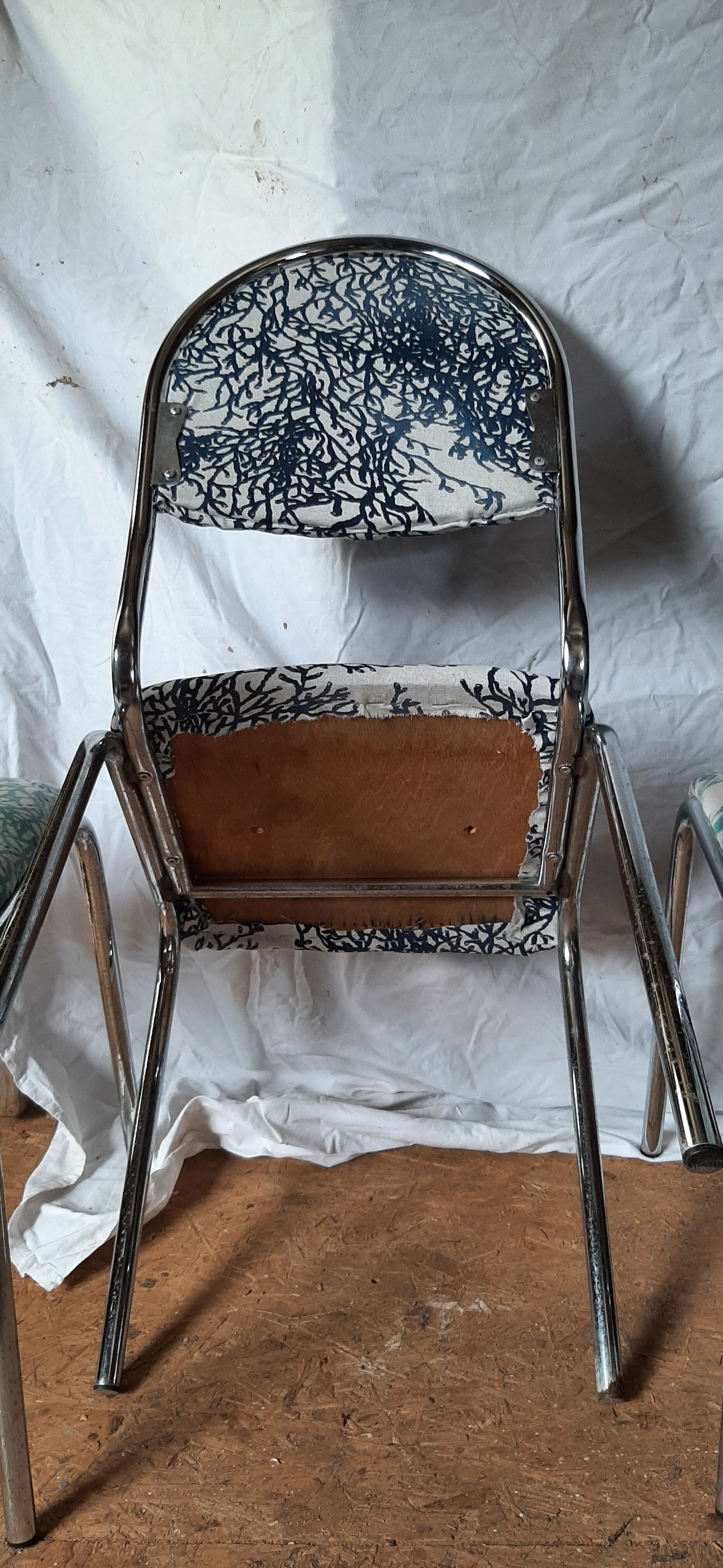 Series of vintage chrome chairs