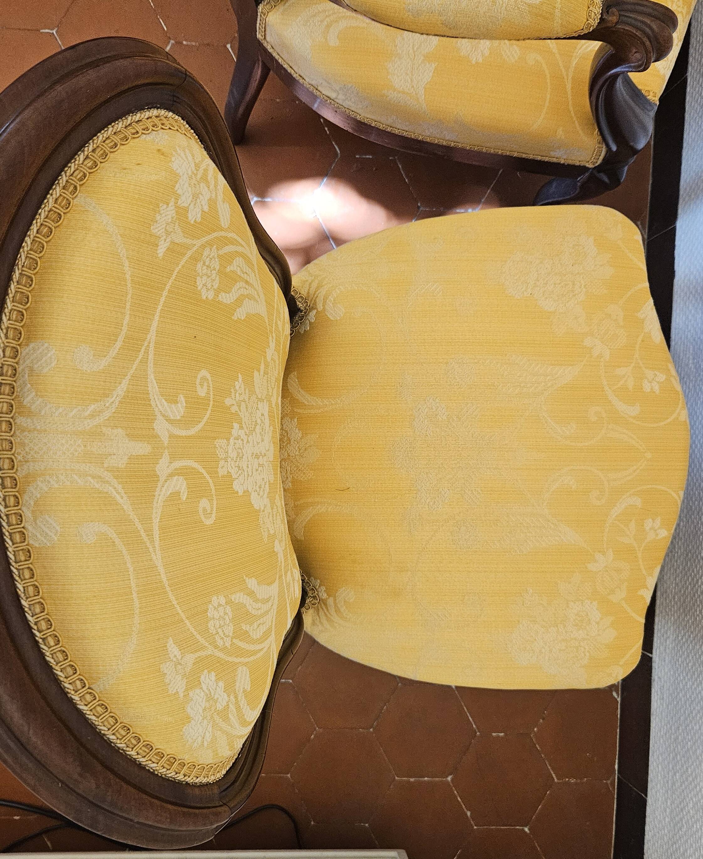 Set of 2 Louis-Philippe chairs, in mahogany wood, newly upholstered