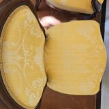 Set of 2 Louis-Philippe chairs, in mahogany wood, newly upholstered