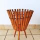 Bamboo Cache Pot on Vintage Stand