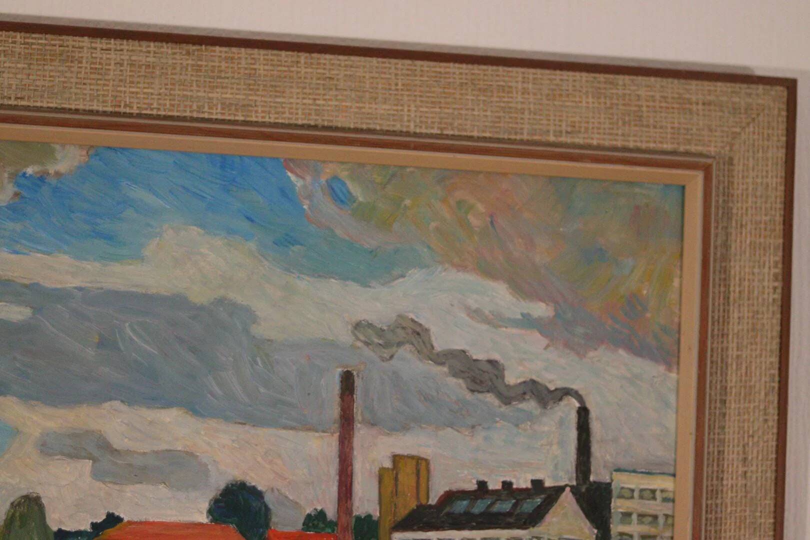 Original Swedish Oil on Panel – “Motif from Sundbyberg” by John Carlson