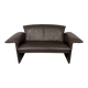 Christophe Giraud brown leather sofa Indy, Jori Belgium 1990’s