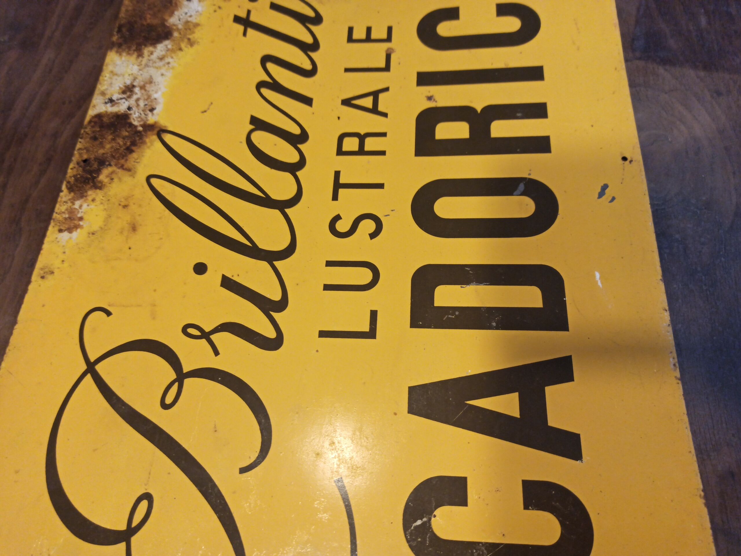 Old painted advertising sheet glossy lustral cadoricin